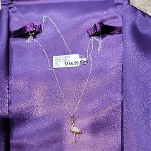 Elegant Silver Flamingo Pendant Necklace